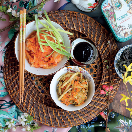 Kimchi with Chickpea and Carrot Patties (vegan)